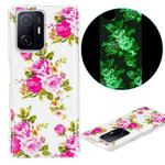 For Xiaomi 11T / 11T Pro Luminous TPU Protective Phone Case(Rose Flower)