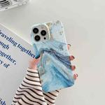 Glitter Marble Phone Case For iPhone 12 / 12 Pro(Platinum Blue)