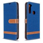 For Xiaomi Redmi Note 8T Color Matching Denim Texture Horizontal Flip PU Leather Case with Holder & Card Slots & Wallet & Lanyard(Blue)