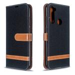 For Xiaomi Redmi Note 8T Color Matching Denim Texture Horizontal Flip PU Leather Case with Holder & Card Slots & Wallet & Lanyard(Black)