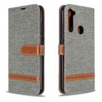 For Xiaomi Redmi Note 8T Color Matching Denim Texture Horizontal Flip PU Leather Case with Holder & Card Slots & Wallet & Lanyard(Grey)