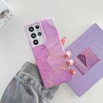 For Samsung Galaxy A71 Glitter Marble Phone Case(Purple Gold)