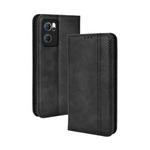 For OPPO Reno7 5G Magnetic Buckle Retro Texture Leather Phone Case(Black)