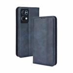 For OPPO Reno7 Pro 5G Magnetic Buckle Retro Texture Leather Phone Case(Blue)