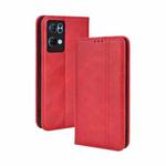 For OPPO Reno7 Pro 5G Magnetic Buckle Retro Texture Leather Phone Case(Red)