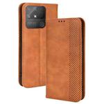 For OPPO Realme Narzo 50A Magnetic Buckle Retro Texture Leather Phone Case(Brown)