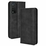 For TCL 205 Magnetic Buckle Retro Texture Leather Phone Case(Black)