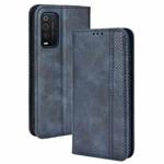 For TCL 205 Magnetic Buckle Retro Texture Leather Phone Case(Blue)