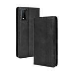 For vivo Y3s 2021 Magnetic Buckle Retro Texture Leather Phone Case(Black)
