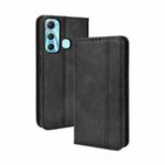 For Infinix Hot 11 Magnetic Buckle Retro Texture Leather Phone Case(Black)