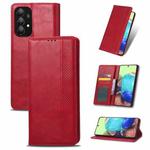 For Samsung Galaxy A73 5G Magnetic Buckle Retro Texture Leather Phone Case(Red)