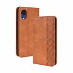 For Samsung Galaxy A03 Core Magnetic Buckle Retro Texture Leather Phone Case(Brown)