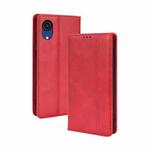 For Samsung Galaxy A03 Core Magnetic Buckle Retro Texture Leather Phone Case(Red)