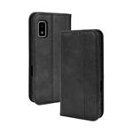 For Sharp Aquos Wish Magnetic Buckle Retro Texture Leather Phone Case(Black)