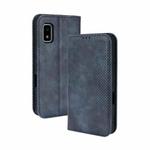 For Sharp Aquos Wish Magnetic Buckle Retro Texture Leather Phone Case(Blue)