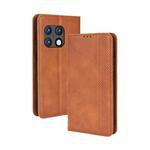 For OnePlus 10 Pro 5G Magnetic Buckle Retro Texture Leather Phone Case(Brown)