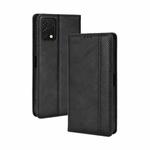 For Umidigi A11s Magnetic Buckle Retro Texture Leather Phone Case(Black)