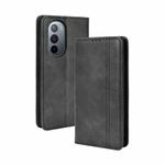 For Motorola Moto Edge X30 Magnetic Buckle Retro Crazy Horse Leather Phone Case(Black)