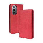 For Motorola Moto Edge X30 Magnetic Buckle Retro Crazy Horse Leather Phone Case(Red)