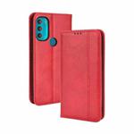 For Motorola Moto G71 5G Magnetic Buckle Retro Crazy Horse Leather Phone Case(Red)