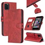 For iPhone 11 Pro Max Stitching Style 2-Color Cow Texture Horizontal Flip PU Leather Case with Holder & Card Slot & Lanyard(Red)
