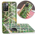 For Xiaomi Redmi 10 Electroplating TPU Protective Phone Case(Green Rhombus)