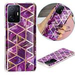 For Xiaomi 11T / 11T Pro Electroplating TPU Protective Phone Case(Purple Rhombus)