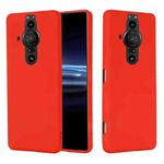 For Sony Xperia Pro-I Pure Color Liquid Silicone Phone Case(Red)