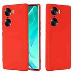 For Honor 60 Pure Color Liquid Silicone Phone Case(Red)