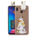 For Galaxy A30 Cartoon Shockproof TPU Protective Case with Holder(Hamsters)
