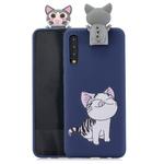 For Galaxy A50 Cartoon Shockproof TPU Protective Case with Holder(Cat)