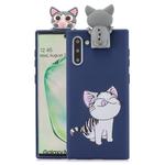 For Galaxy Note 10 Cartoon Shockproof TPU Protective Case with Holder(Cat)