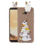 For Galaxy S8 Cartoon Shockproof TPU Protective Case with Holder(Hamsters)