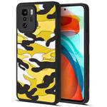 For Xiaomi Redmi Note 10 Pro China / Poco X3 GT Camouflage Clouds Embossed Skin Feel Silicone Shockproof Phone Case(Yellow)