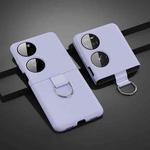 For Huawei P50 Pocket Ring Holder PC Phone Case(Purple)