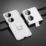 For Huawei P50 Pocket Ring Holder PC Phone Case(White)