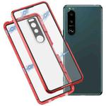 For Sony Xperia 5 III HD Magnetic Metal Tempered Glass Phone Case(Red)