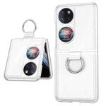 For Huawei P50 Pocket Ring Holder Transparent PC Phone Case(Glossy)