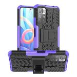 For Xiaomi Redmi Note 11 5G Tire Texture TPU + PC Phone Case(Purple)