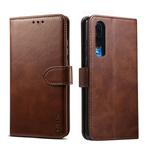 For Huawei P30 GUSSIM Business Style Horizontal Flip Leather Case with Holder & Card Slots & Wallet(Brown)