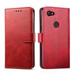 For Google Pixel 3a GUSSIM Business Style Horizontal Flip Leather Case with Holder & Card Slots & Wallet(Red)