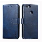 For Huawei P Smart GUSSIM Business Style Horizontal Flip Leather Case with Holder & Card Slots & Wallet(Blue)