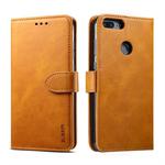 For Huawei P Smart GUSSIM Business Style Horizontal Flip Leather Case with Holder & Card Slots & Wallet(Khaki)
