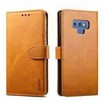 For Galaxy Note 9 GUSSIM Business Style Horizontal Flip Leather Case with Holder & Card Slots & Wallet(Khaki)