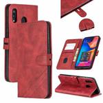 For Galaxy A20E & A10E Matching Color Frosted Texture Horizontal Flip PU Leather Case with Holder & Card Slots & Lanyard(Red)
