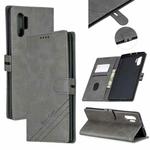 For Galaxy Note 10 Pro Matching Color Frosted Texture Horizontal Flip PU Leather Case with Holder & Card Slots & Lanyard(Gray)