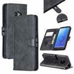 For Galaxy S9 Matching Color Frosted Texture Horizontal Flip PU Leather Case with Holder & Card Slots & Lanyard(Black)