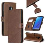 For Galaxy S9 Plus Matching Color Frosted Texture Horizontal Flip PU Leather Case with Holder & Card Slots & Lanyard(Brown)
