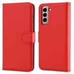 For Samsung Galaxy S21 5G Cross Texture Detachable Leather Phone Case(Red)