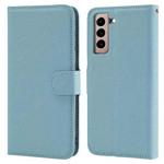 For Samsung Galaxy S21 5G Cross Texture Detachable Leather Phone Case(Blue)
